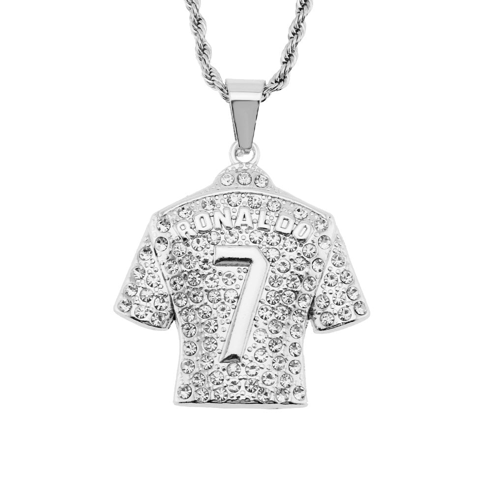 Hip Hop  #7 Jersey Pendant 3D Men's Necklace Jewelry