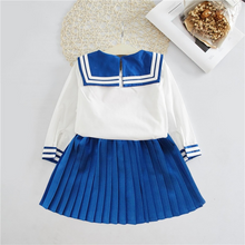 Load image into Gallery viewer, Girls Navy Sailor Costume Child Halloween Long Sleeve School Uniform Fancy Dress