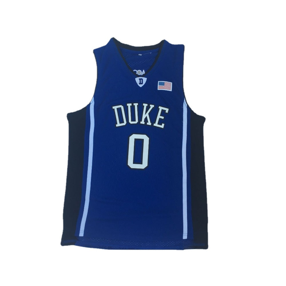 Jayson Tatum #0 Duke Devils Basketball Jersey- Blue