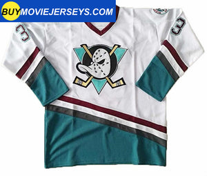 The Mighty Ducks Movie Hockey Jersey Greg Goldberg  # 33 Goalie White Color