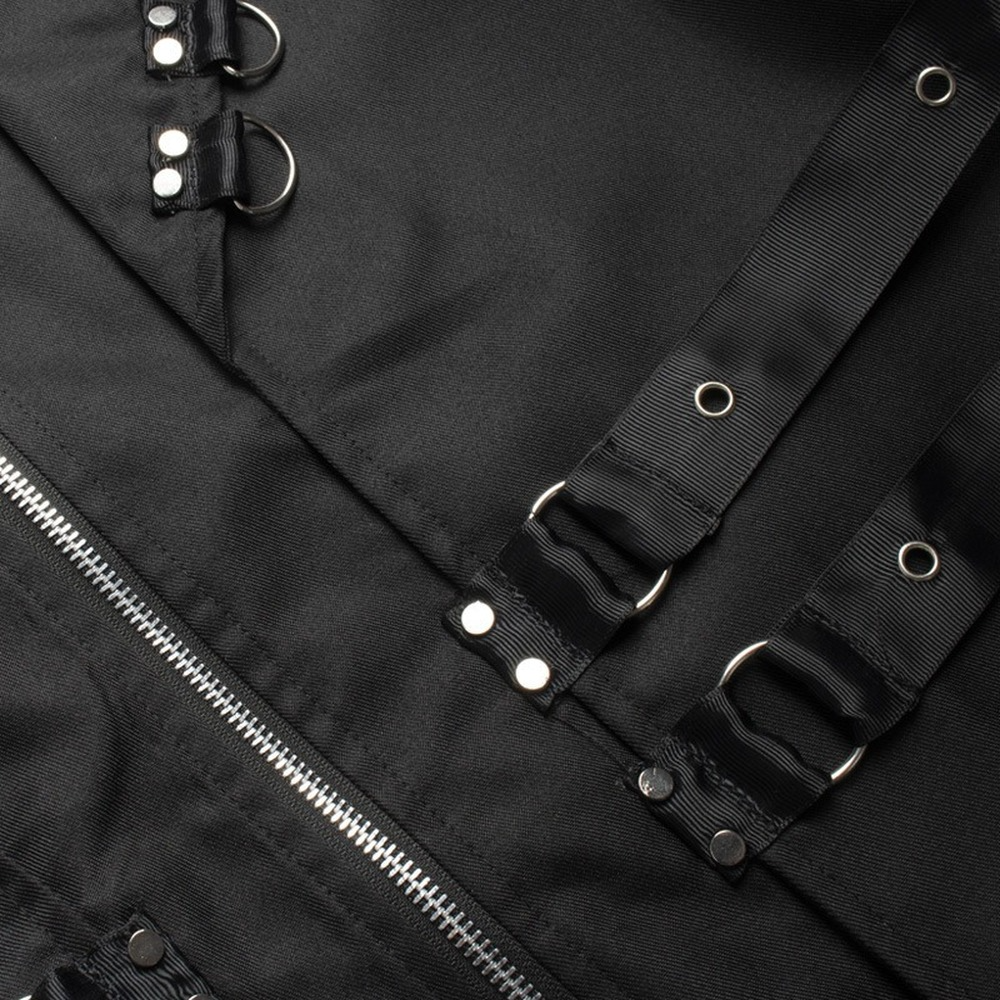 Men’s Gothic Steampunk Long Trench Coat Jacket Double Breasted Zipper Punk Tops Cosplay Medieval Costume Black