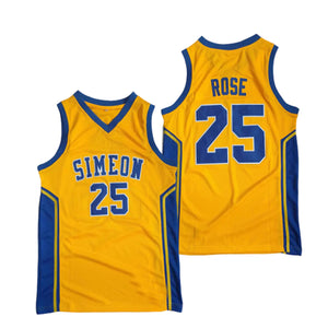 Derrick Rose #25 Simeon Basketball Jersey High School Yellow/Blue