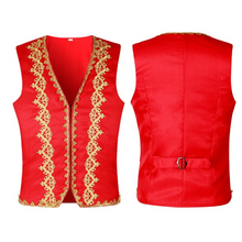Load image into Gallery viewer, Men Medieval Vest Waistcoat Gothic Steampunk Victorian Prince Halloween Costume