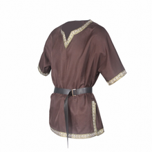 Load image into Gallery viewer, Mens Medieval Tunic Royal Knight Renaissance Crusader Halloween Costume Top + BELT