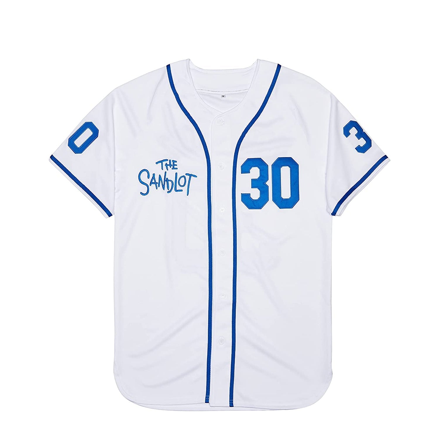 Youth Movie Baseball Jersey The Sandlot #30 Rodriguez Stitched Blue Shirt M
