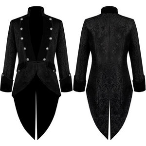 Mens' Medieval Gothic Jacket Coat Victorian Steampunk Tailcoat Halloween Costume