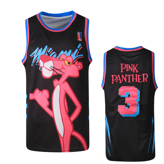 Pink Panther #3 Miami Themed Base Basketball Jersey -Black