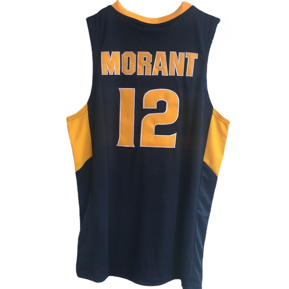 Ja Morant #12 Murray State Basketball Jersey Yellow White DarkBlue 3 Colors