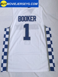 Customize Devin Booker #1 Kentucky Basketball Jersey College Jerseys White