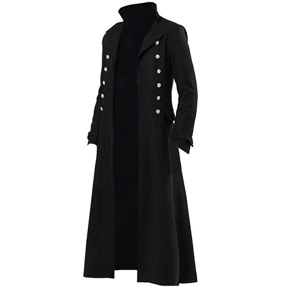 Mens' Steampunk Gothic Long Sleeve Jacket Vintage Medieval Victorian Trench Coat