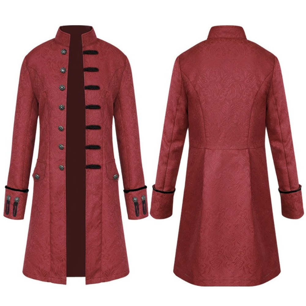 Men's Steampunk Tailcoat Jacket Medieval Gothic Victorian Coat Halloween Costume