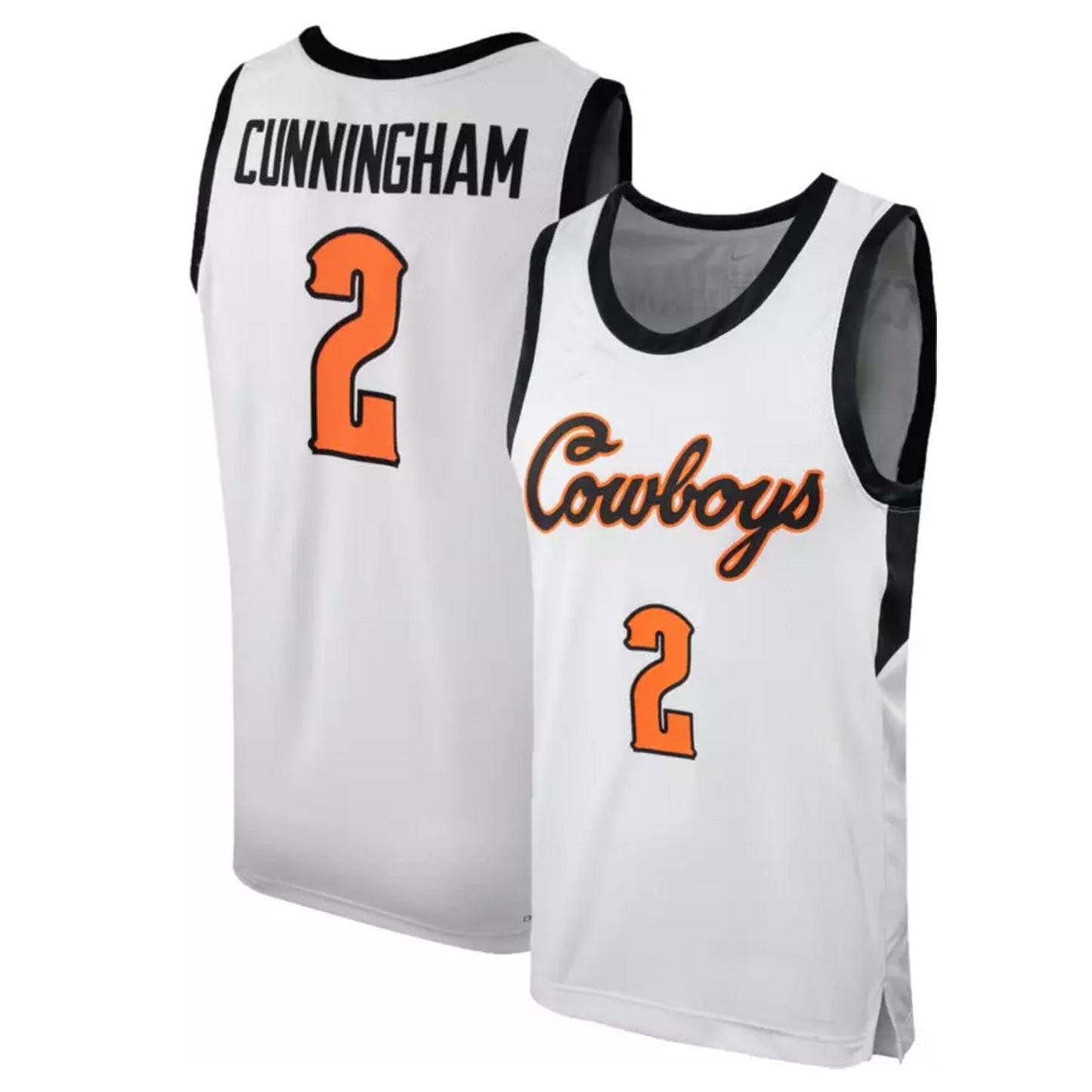 Cade Cunningham #2 Oklahoma State Basketball Jersey Throwback Jerseys -White