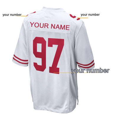 Custom Your Name Your Number San Francisco America Football Jersey White Color