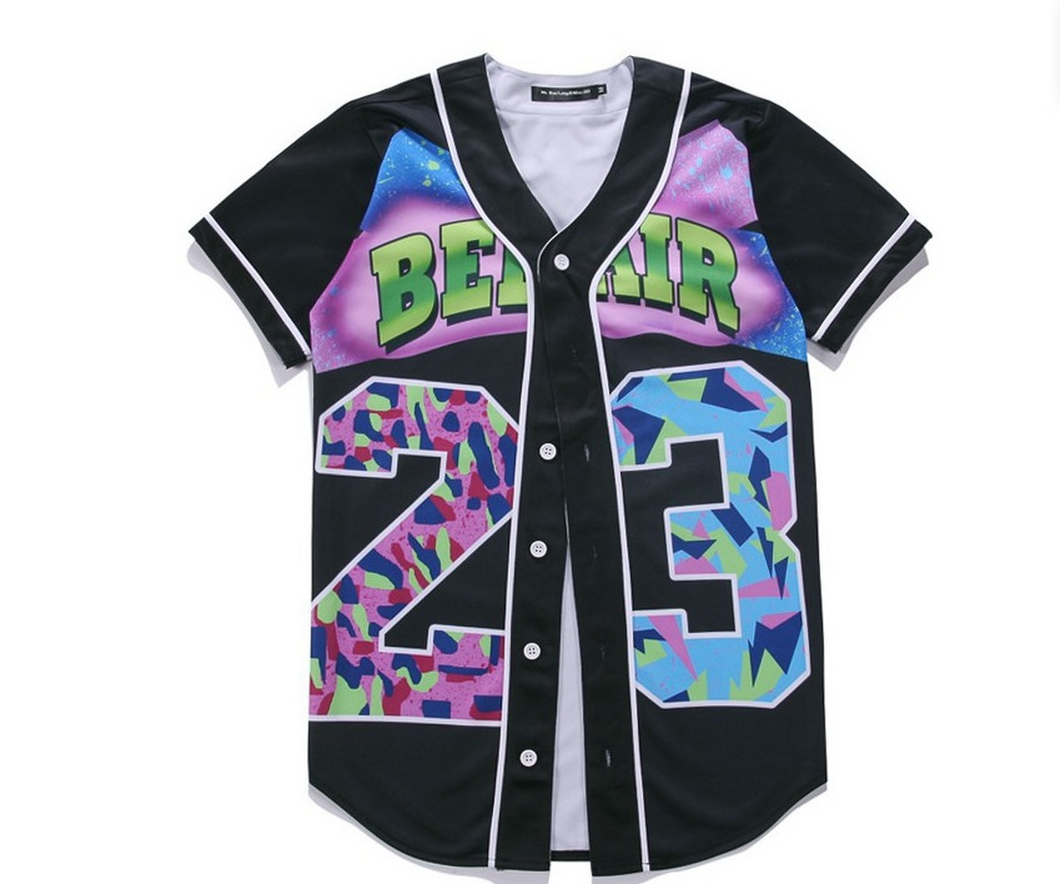 The Fresh Prince of Bel-air Unisex Hipster Hip Hop Button-Down Baseball Jersey