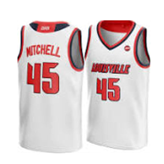 Donovan Mitchell #45 Louisville College Basketball Jersey White