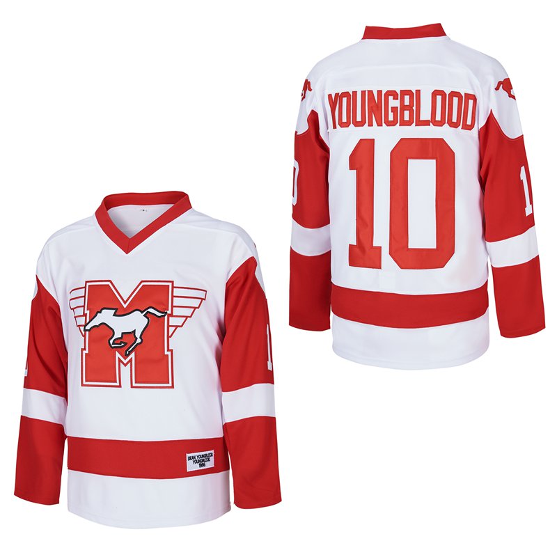 MUSTANGS Hockey Jersey Youngblood Movie Rob Lowe #10 Hockey Jersey Limited Edition