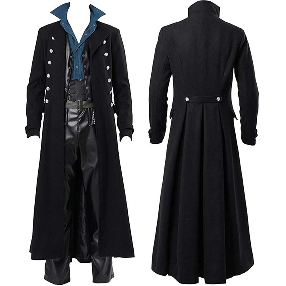 Mens' Steampunk Gothic Long Sleeve Jacket Vintage Medieval Victorian Trench Coat