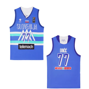 Luka Doncic #77 Slovenia 2021 Basketball Jersey Blue