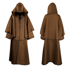 Load image into Gallery viewer, Men Medieval Friar Hooded Robe Monk Renaissance Halloween Costume