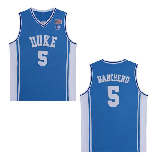 Paolo Banchero #5 Duke College Basketball Jersey -Blue