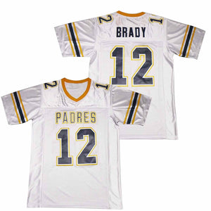 TOM BRADY #12 PADRES WHITE HIGH SCHOOL FOOTBALL JERSEY - Limited Edition