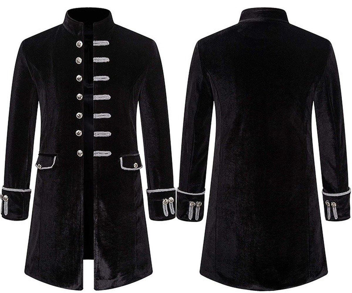 Men's Steampunk Vintage Medieval Tailcoat Jacket Retro Gothic Victorian Frock Coat Uniform Halloween Cosplay Costume