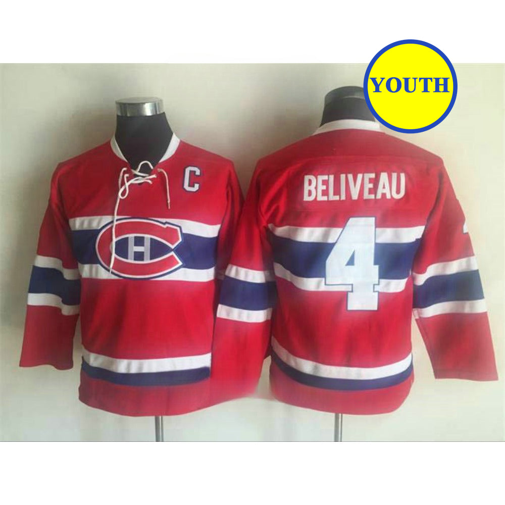 Custom Children Size Ice Hockey Jersey Chicago Flames Canadiens USA Team for Youth