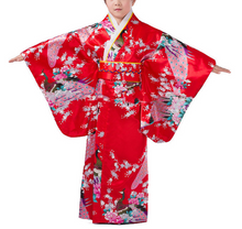 Load image into Gallery viewer, Girls Japanese Traditional Dress Kimono Robe Halloween Costume Book Week Suit