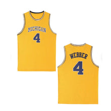 Load image into Gallery viewer, Retro Vintage Throwback Chris Webber #4 Michigan Basketball Jersey College Two Colors