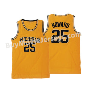 Retro Throwback Juwan Howard #25 Michigan Fab Five Basketball Jersey Two Colors