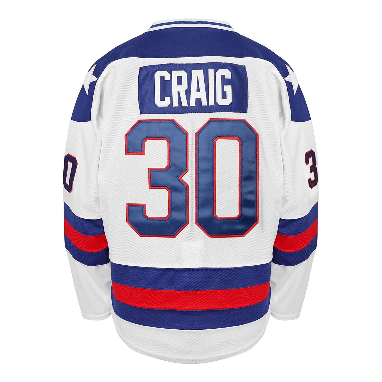 1980 USA Olympic Miracle on Ice Hockey Jersey JIM CRAIG #30 Blue And White