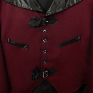 Men Gothic Victorian Tailcoat Steampunk Vintage Coat Jacket Halloween Cosplay Costume