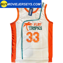 Load image into Gallery viewer, Semi-Pro Flint Tropics Jackie Moon #33  Basketball Movie Jersey White Color