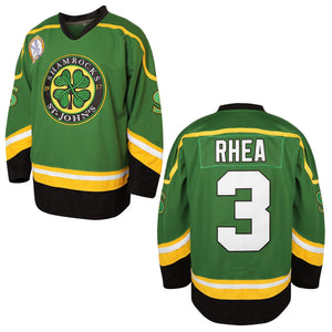 Ross The BOSS #3 Rhea ST John's Shamrocks Ice Hockey Jersey Green Color