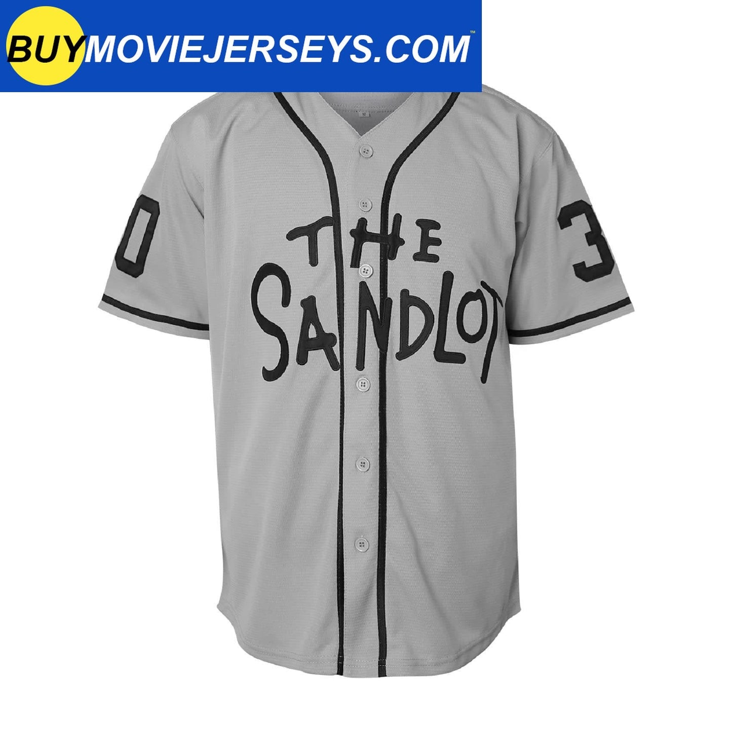 The Sandlot Benny Rodriguez #30 Men Stitched Movie Baseball Jersey Gray Color