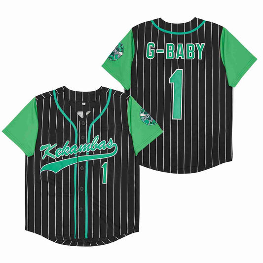 HARD BALL Movie Jerseys G-Baby #1 Kekambas Baseball Jersey Black