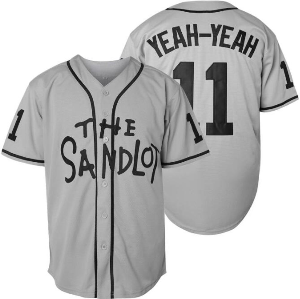 The Sandlot Yeah Yeah #11 Men Stitched Movie Baseball Jersey Gray Color