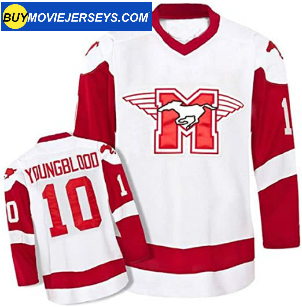 MUSTANGS Hockey Jersey Youngblood Movie Rob Lowe #10 Hockey Jersey Limited Edition