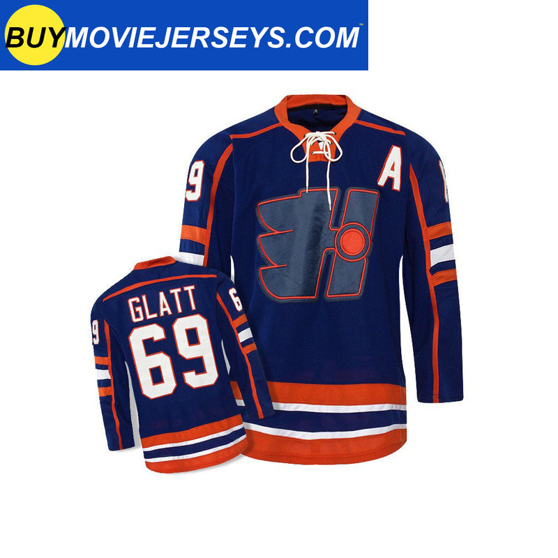 Doug "The Thug " Glatt  #69 GOON Jersey GOON Movie Hockey Jersey Blue