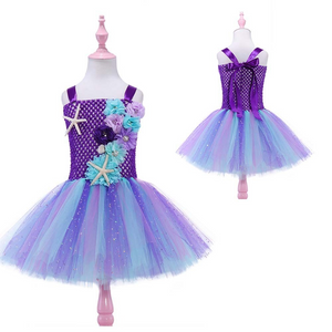 Girls Princess Mermaid Costume Kids Tutu Dress Party Birthday Fancy Dress Outfit