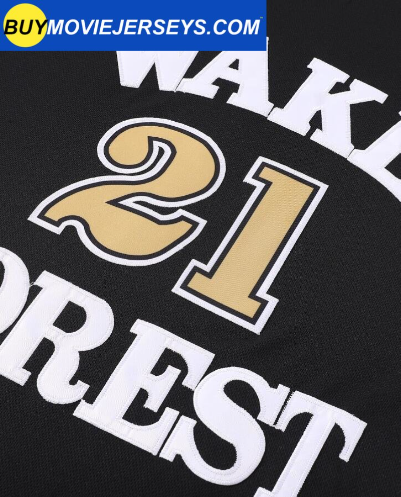 Tim Duncan #21 Wake Forest Basketball Jersey College BLACK/WHITE/YELLOW