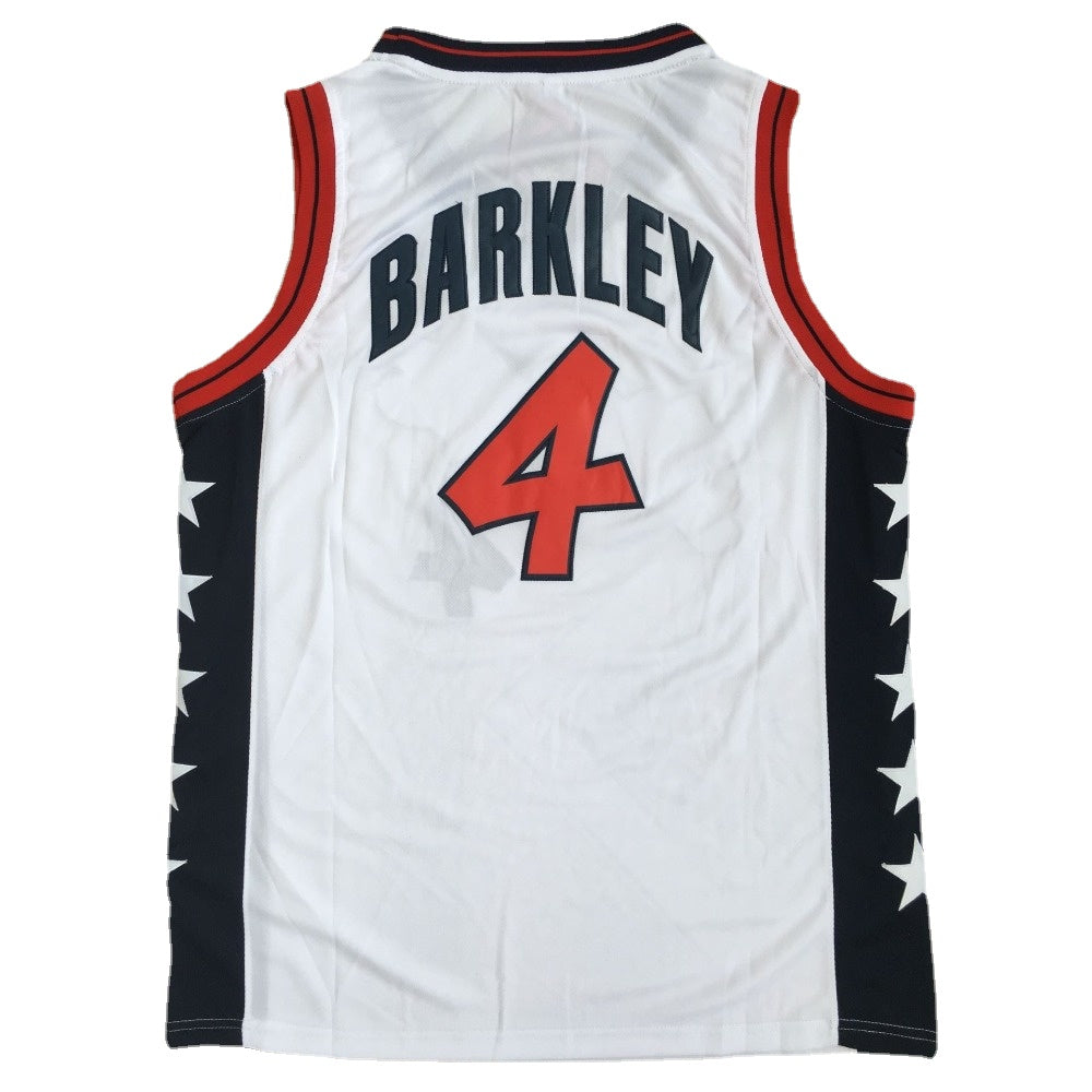 Charles Barkley #4 USA Dream Team Basketball Jersey White 1996