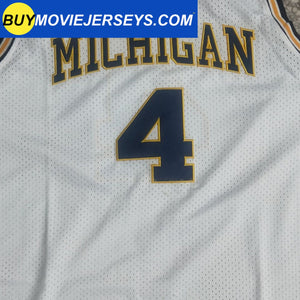 Retro Vintage Throwback Chris Webber #4 Michigan Basketball Jersey College Two Colors