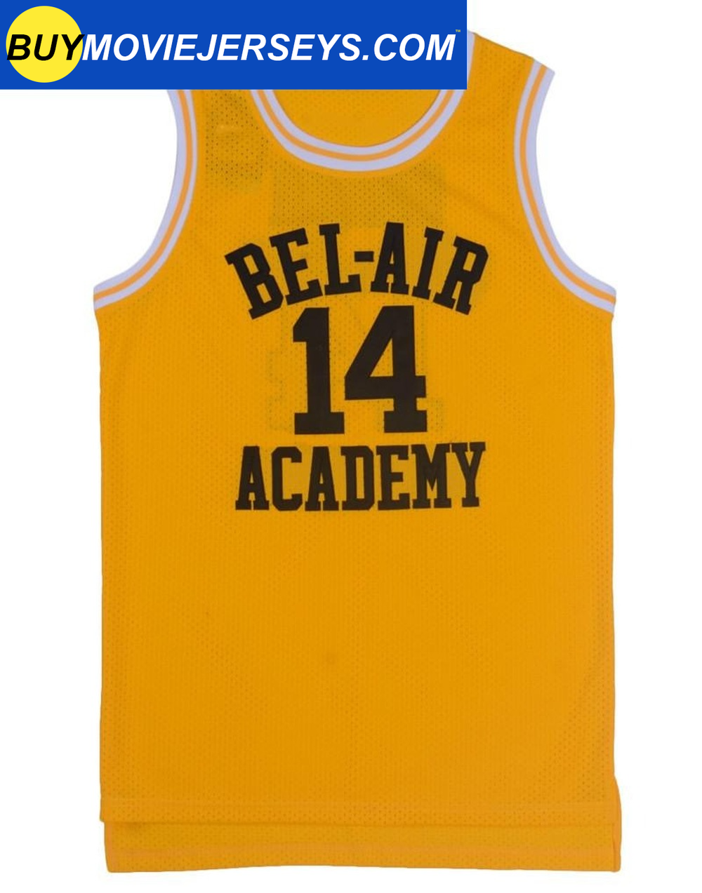 The Fresh Prince of Bel-air Academy TV Show Basketball Jersey #14 Will Smith Yellow