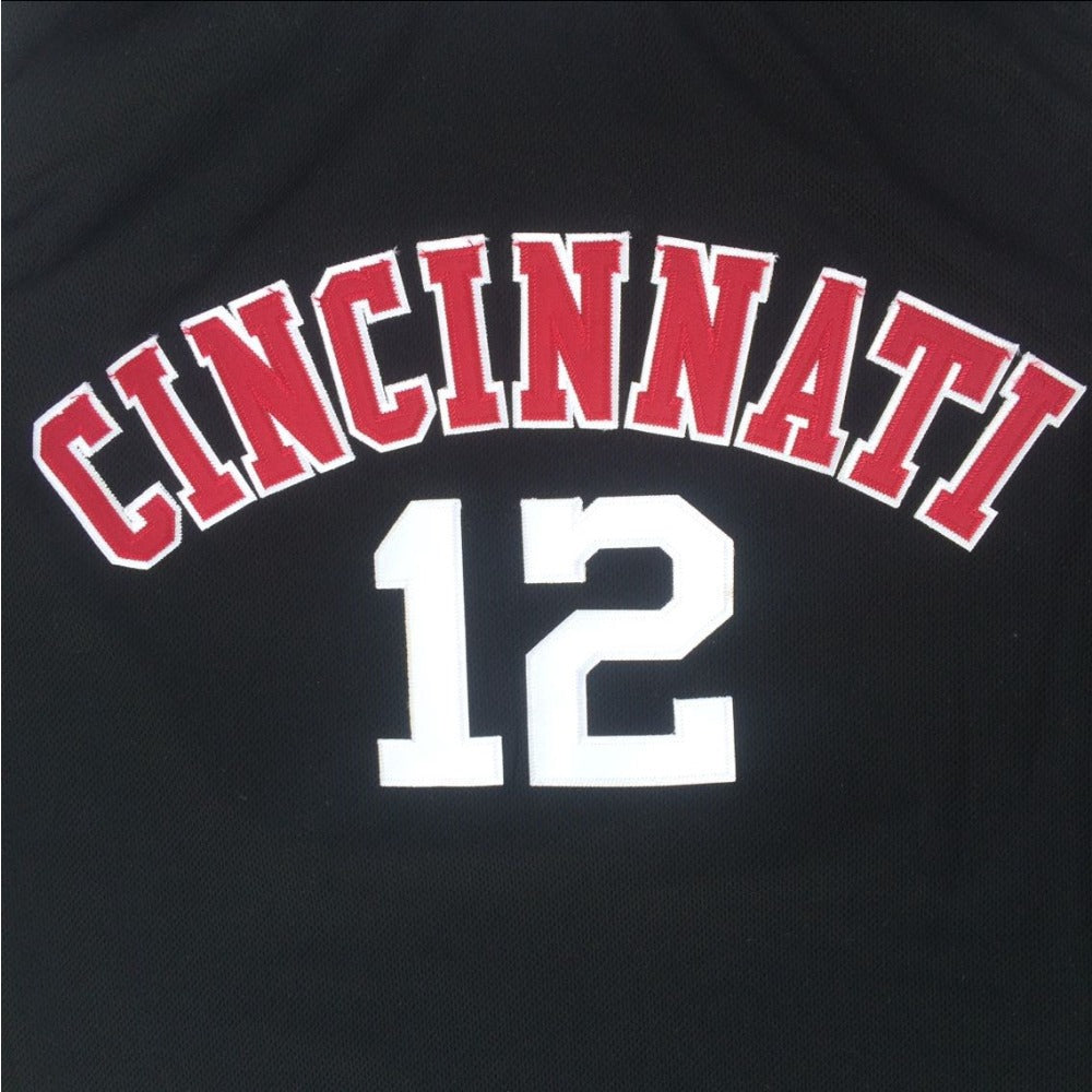 Cincinnati University #12 Oscar Robertson Black Embroidered College Basketball Jersey