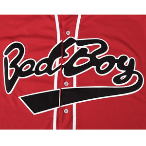 BadBoy #10 Biggie Smalls Unisex Hipster Hip Hop Button-Down Baseball Jersey Red Color