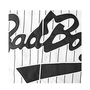 BadBoy #10 Biggie Smalls Unisex Hipster Hip Hop Button-Down Baseball Jersey White with Black Stripe