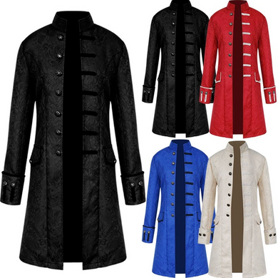 Men's Steampunk Tailcoat Jacket Medieval Gothic Victorian Coat Halloween Costume