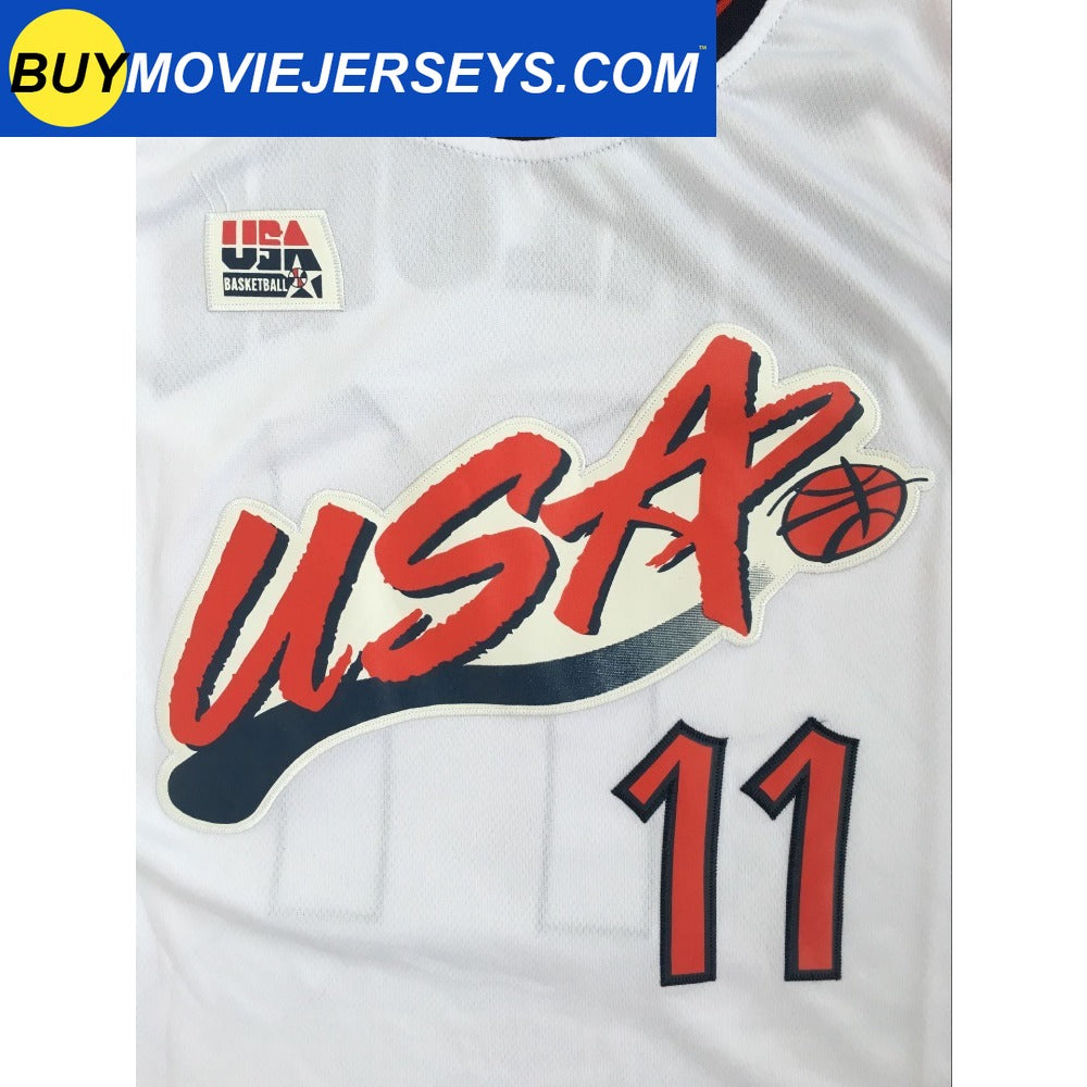 Karl Malone #11 USA Dream Team Basketball Jersey White Color