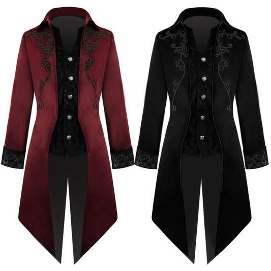 Men's Victorian Tailcoat Steampunk Medieval Jacket Gothic Coat Halloween Costume